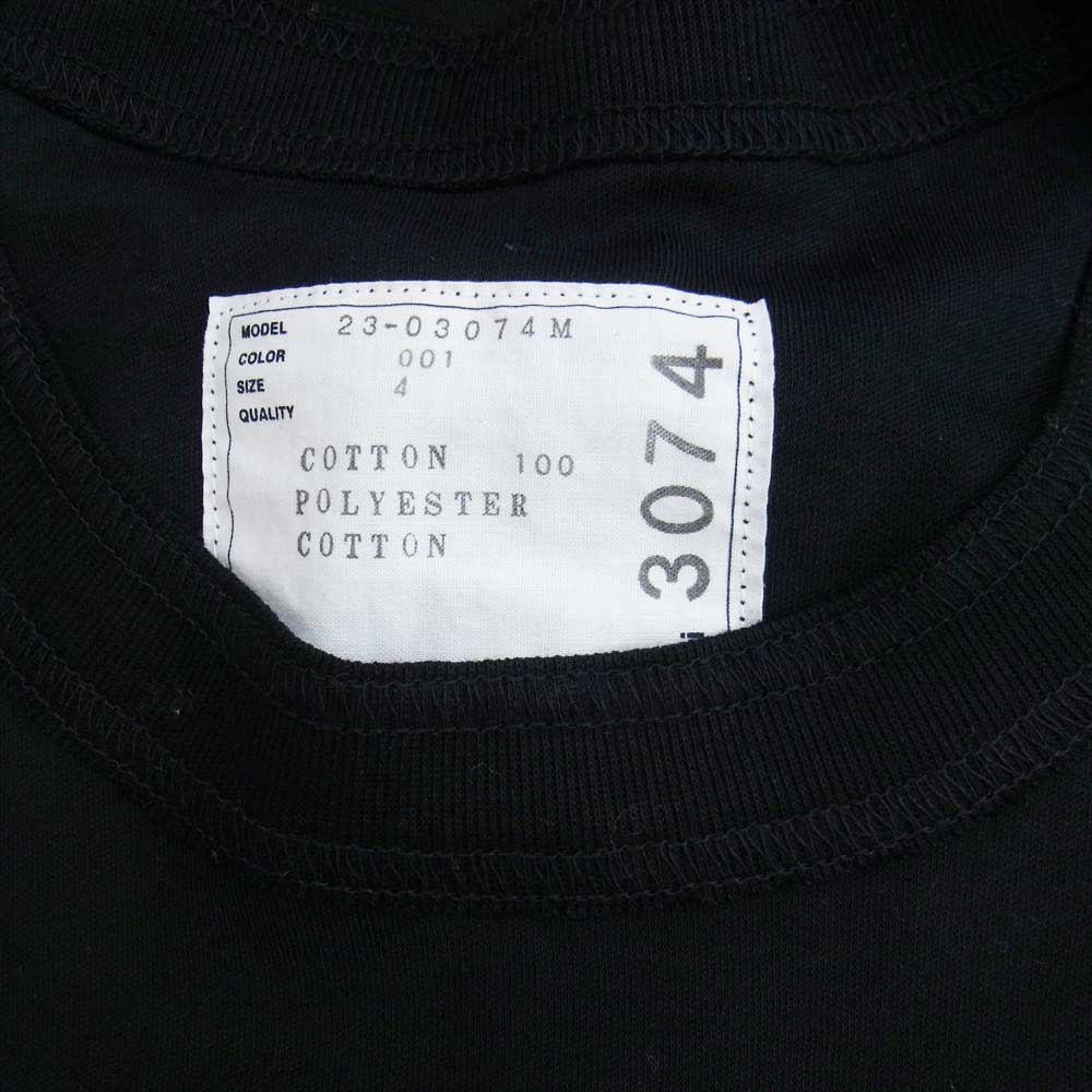 Sacai サカイ 23SS 23-03074M フラップ ポケット コットン Tシャツ ブラック系 4【美品】【中古】