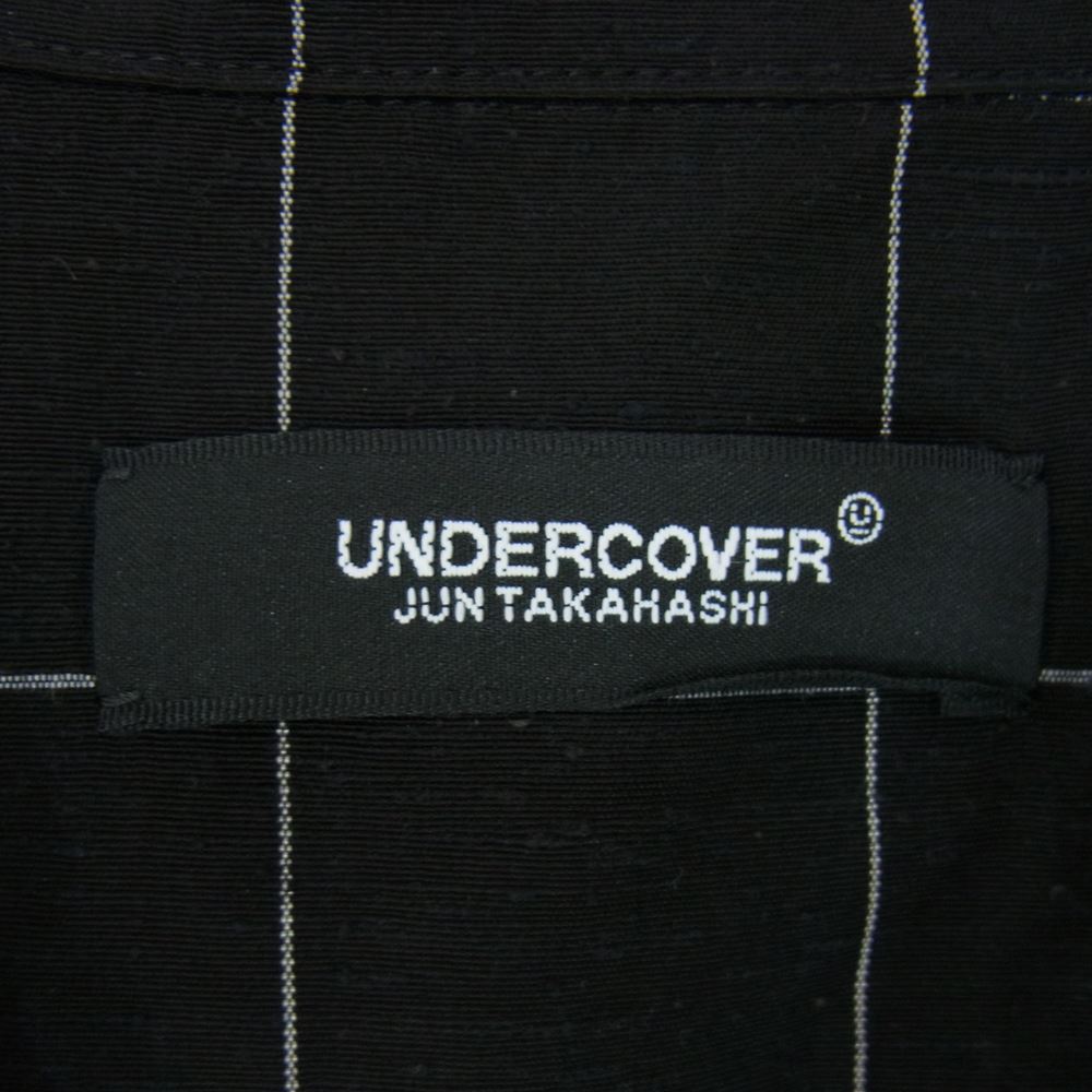 UNDERCOVER アンダーカバー 23SS UC1C4402-2 チェック SIDE ZIP 開襟 半袖シャツ シルク アセテート混 オープンカラー レーヨン シャツ ブラック系 4【中古】