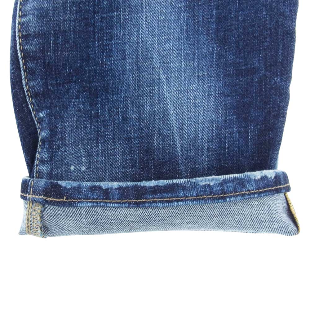 DSQUARED2 ディースクエアード S71LB1013S30664 ディストレスト スリムカット ジーンズ ストレッチ インディゴブルー系 ホワイト系 56【中古】