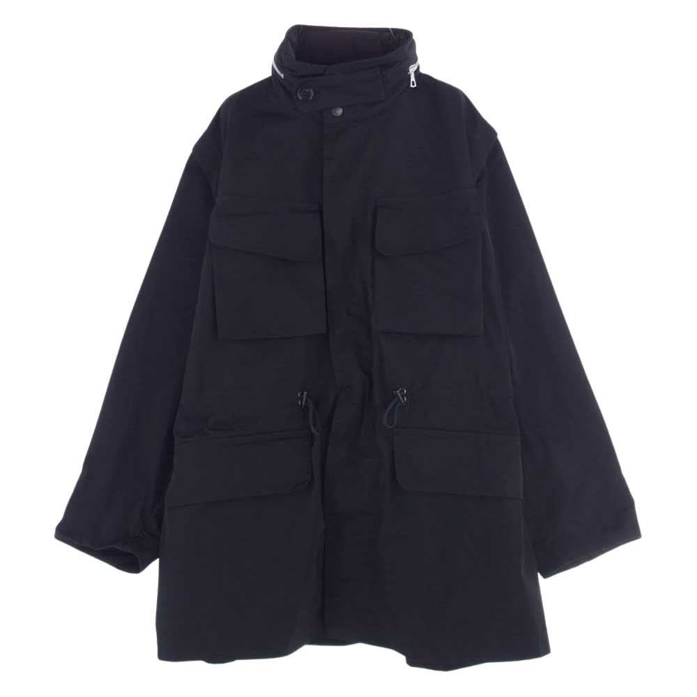 DRIES VAN NOTEN ドリスヴァンノッテン 7843154214 デタッチャブルスリーブ ベルテッド ナイロン ミリタリー ジャケット ブラック系 M【中古】