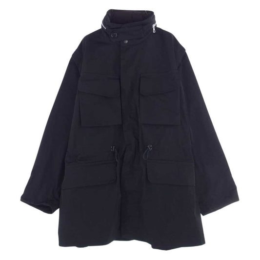 DRIES VAN NOTEN ドリスヴァンノッテン 7843154214 デタッチャブルスリーブ ベルテッド ナイロン ミリタリー ジャケット ブラック系 M【中古】