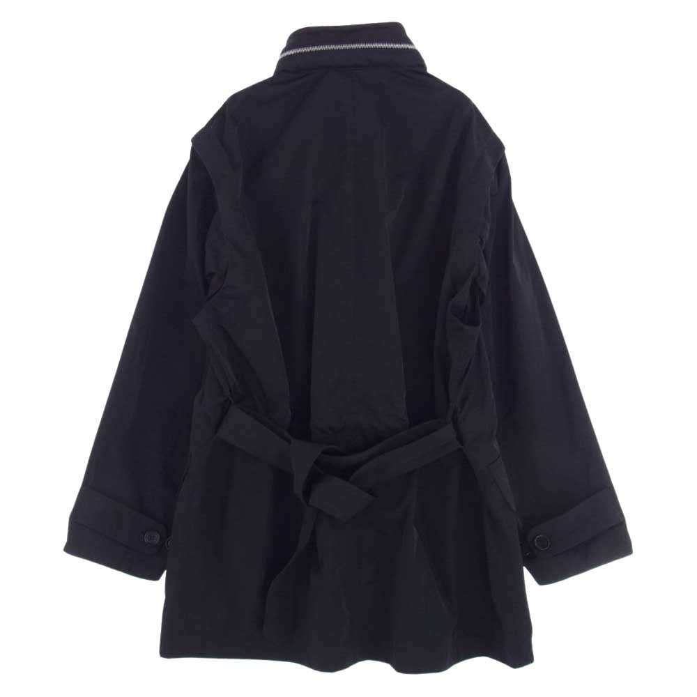 DRIES VAN NOTEN ドリスヴァンノッテン 7843154214 デタッチャブルスリーブ ベルテッド ナイロン ミリタリー ジャケット ブラック系 M【中古】