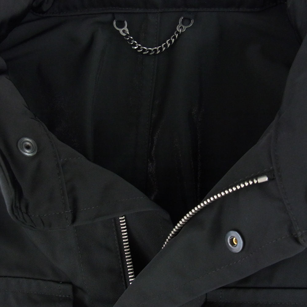DRIES VAN NOTEN ドリスヴァンノッテン 7843154214 デタッチャブルスリーブ ベルテッド ナイロン ミリタリー ジャケット ブラック系 M【中古】