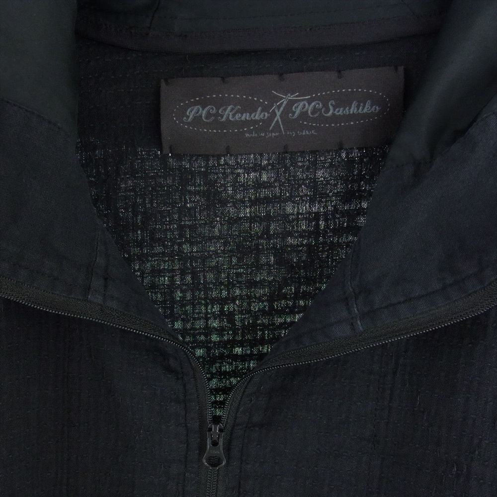PORTER CLASSIC ポータークラシック 23SS Sashiko Stretch Hoodie 刺し子 サシコ ストレッチ フーディ ジャケット パーカー ブラック系 XL【中古】