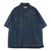 Sacai サカイ 22SS 22-02719M コットン デニム 半袖 シャツ 日本製 インディゴブルー系 4【美品】【中古】