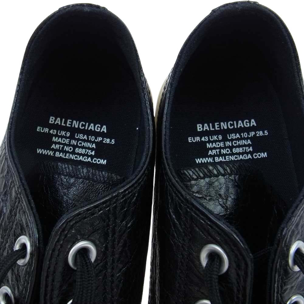 BALENCIAGA バレンシアガ 688754 レザー ローカット スニーカー ブラック系 28.5cm【中古】