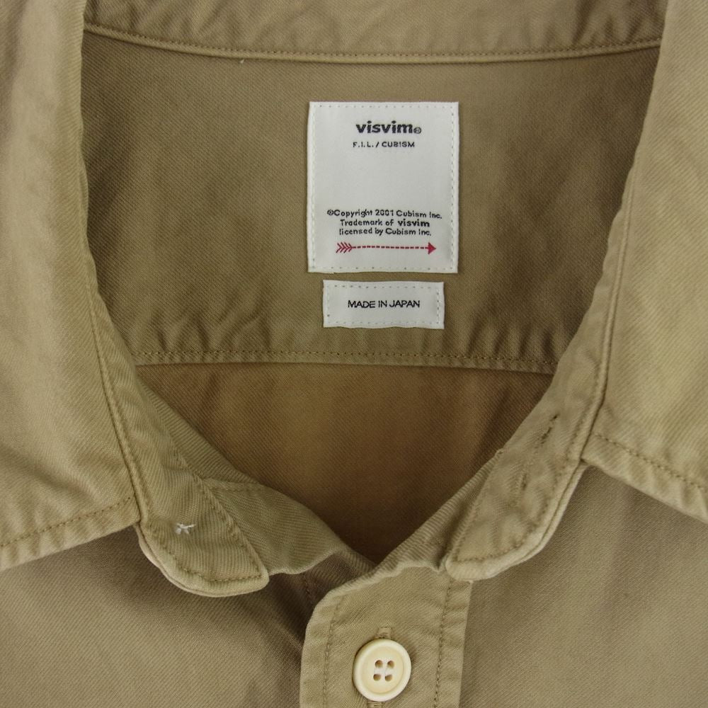 VISVIM ビズビム 23SS 0123105011009 MARSWELL SHIRT S/S DMGD マーシャル 半袖 シャツ カーキ系 5【極上美品】【中古】