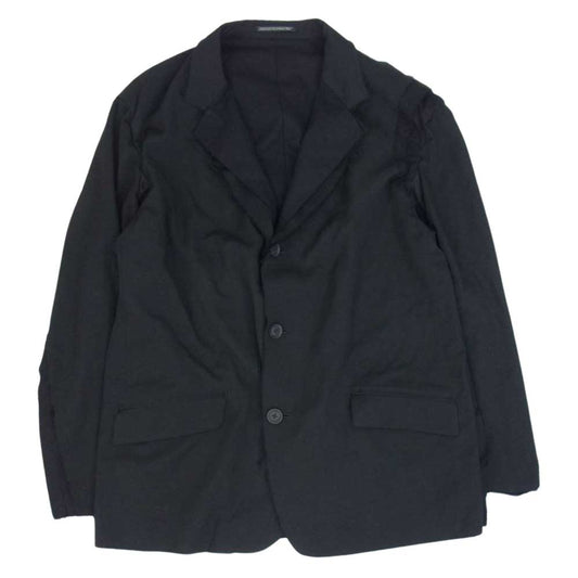 Yohji Yamamoto POUR HOMME ヨウジヤマモトプールオム 20AW HR-J10-802 M-3BS 重ねST止 カットオフ レイヤード テーラード ジャケット ブラック系 4【中古】