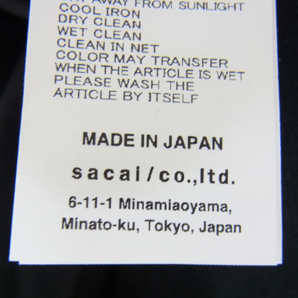 Sacai サカイ 23SS 23-03038 Thomas Mason トーマス メイソン Cotton Poplin L/S Shirt コットン シャツ ブラック系 4【中古】