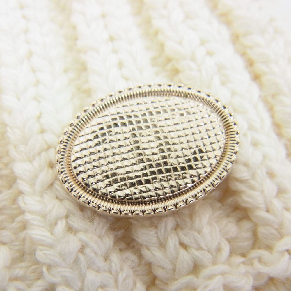 CHANEL シャネル P56168K07331 フランス製 コットン ニット ノースリーブ ワンピース オフホワイト系 36【中古】