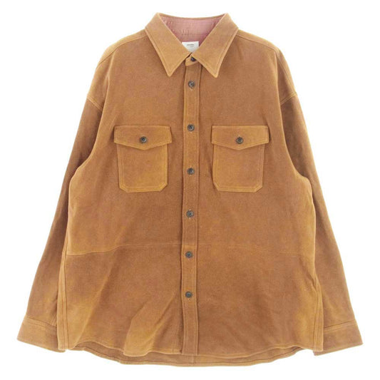 VISVIM ビズビム 22AW 0122205013029 LUMBER SHACKET JP DEERSKIN 鹿革 ディアスキン スエードレザー 長袖 シャツ ブラウン系 3【中古】