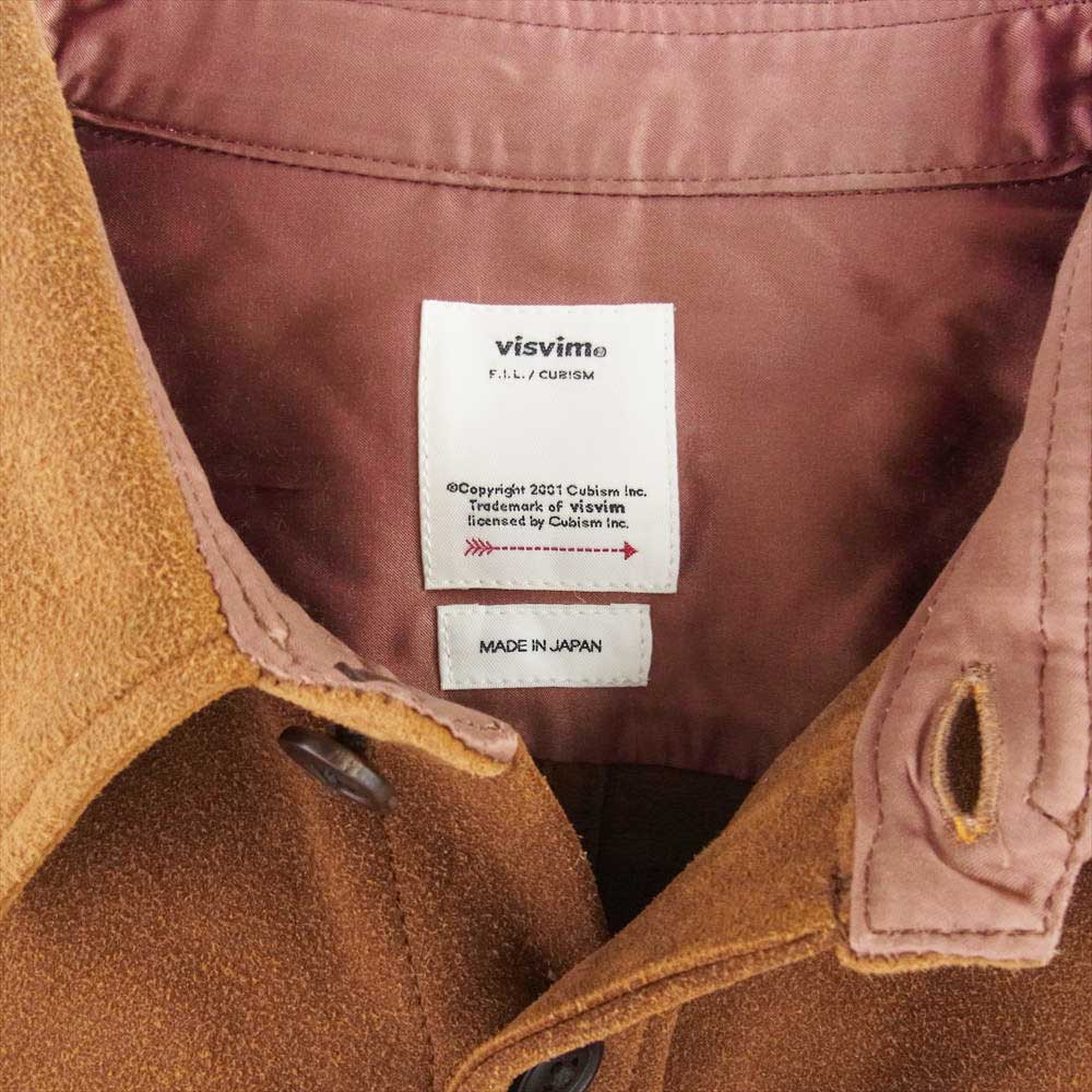 VISVIM ビズビム 22AW 0122205013029 LUMBER SHACKET JP DEERSKIN 鹿革 ディアスキン スエードレザー 長袖 シャツ ブラウン系 3【中古】