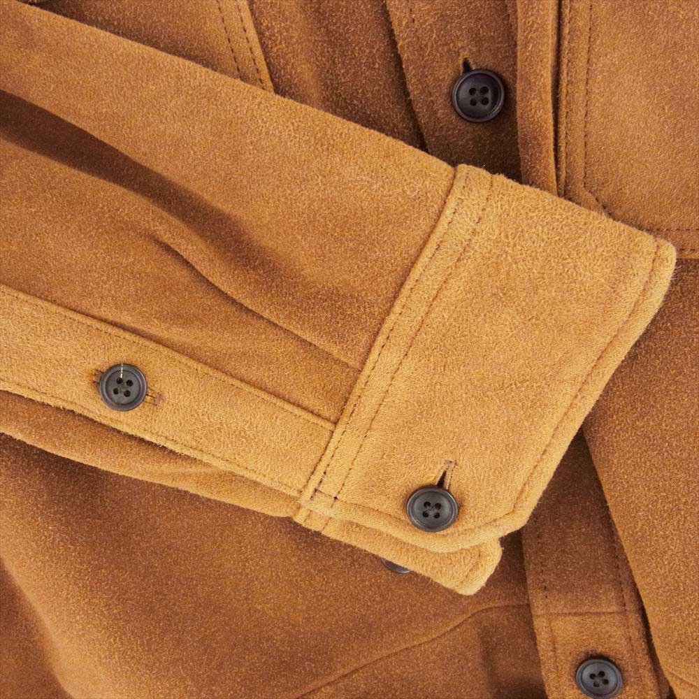 VISVIM ビズビム 22AW 0122205013029 LUMBER SHACKET JP DEERSKIN 鹿革 ディアスキン スエードレザー 長袖 シャツ ブラウン系 3【中古】