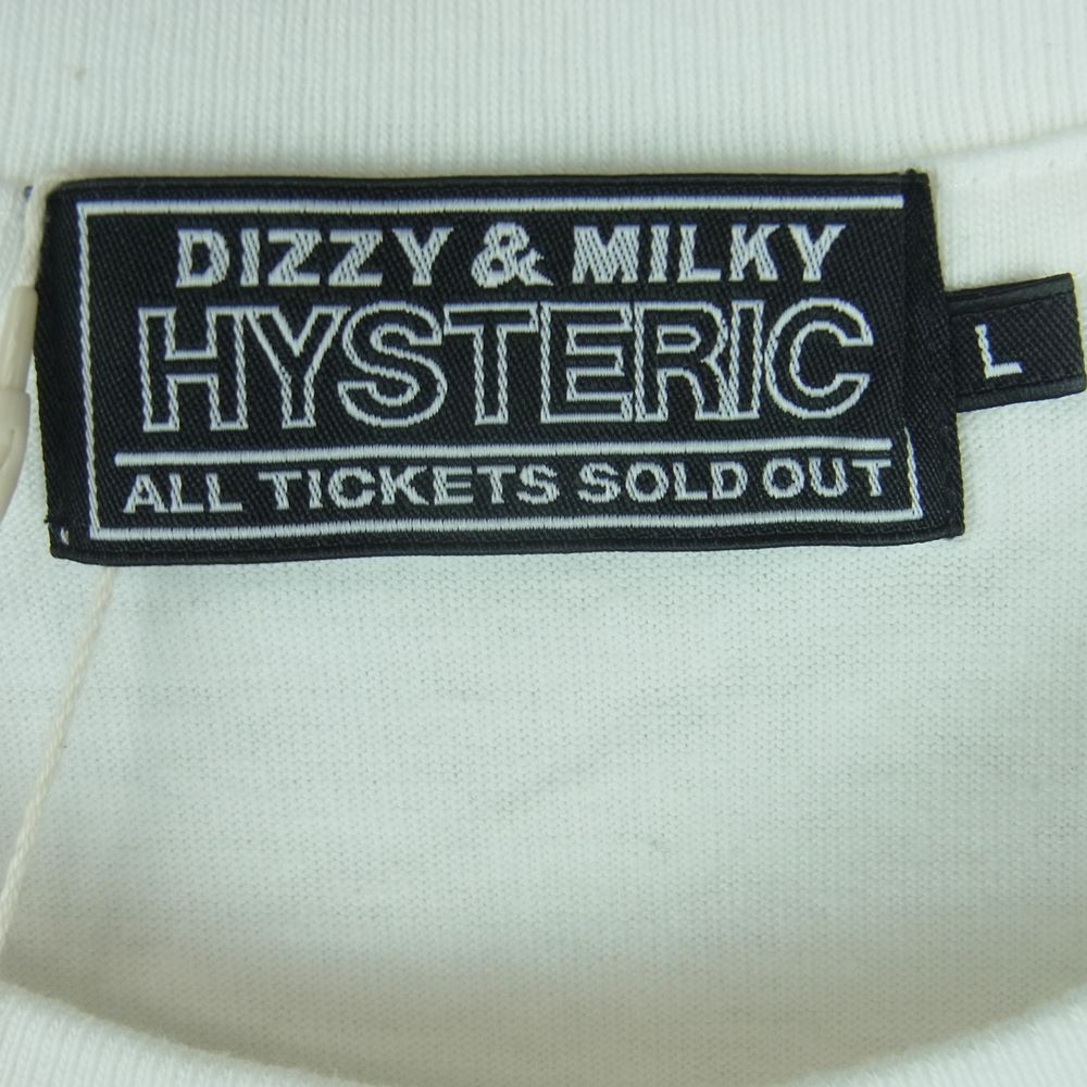 HYSTERIC GLAMOUR ヒステリックグラマー 23SS 02232CT01 SUMMER TIME FUN サマー タイム 半袖 Tシャツ ガール プリント ホワイト系 L【新古品】【未使用】【中古】