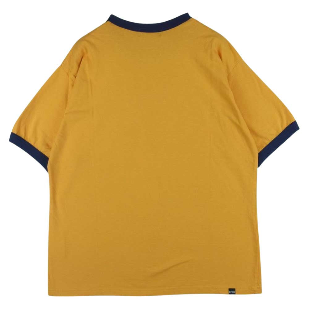 HYSTERIC GLAMOUR ヒステリックグラマー 23SS 02232CT08 TASTE OF HYSTERIC テイスト オブ ヒステリック リンガー 半袖 Tシャツ イエロー系 ネイビー系 L【新古品】【未使用】【中古】