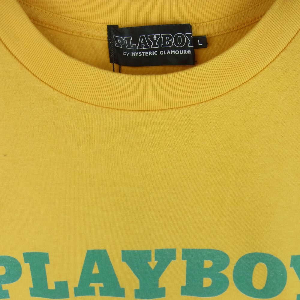 HYSTERIC GLAMOUR ヒステリックグラマー 23SS 02231CT32 PLAYBOY プレイボーイ ASHLEY & PANDA アシュリー パンダ 半袖 Tシャツ イエロー系 L【新古品】【未使用】【中古】