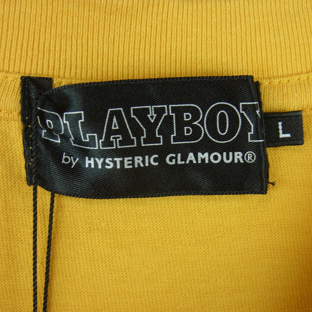 HYSTERIC GLAMOUR ヒステリックグラマー 23SS 02231CT32 PLAYBOY プレイボーイ ASHLEY & PANDA アシュリー パンダ 半袖 Tシャツ イエロー系 L【新古品】【未使用】【中古】