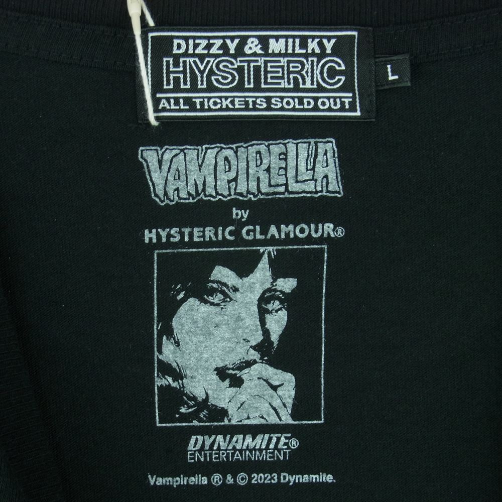 HYSTERIC GLAMOUR ヒステリックグラマー 23SS 02232CT09 VAMPIRELLA SPECIAL ISSUE ヴァンピレラ スペシャル プリント 半袖 Tシャツ ブラック系 L【新古品】【未使用】【中古】