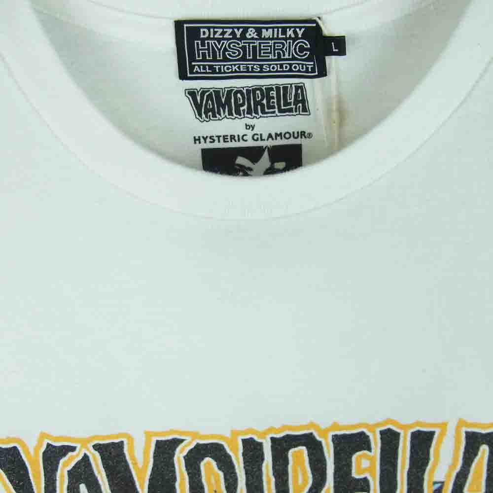 HYSTERIC GLAMOUR ヒステリックグラマー 23SS 02232CT07 VAMPIRELLA CAUGHT DEMONS ヴァンピレラ デーモン プリント 半袖 Tシャツ ホワイト系 L【新古品】【未使用】【中古】