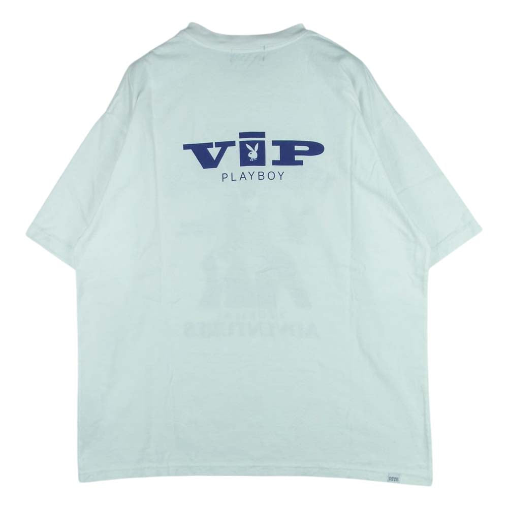 HYSTERIC GLAMOUR ヒステリックグラマー 23SS 02231CT33 PLAYBOY PB プレイボーイ ADVENTURES アドベンチャーズ 半袖 Tシャツ ホワイト系 L【新古品】【未使用】【中古】