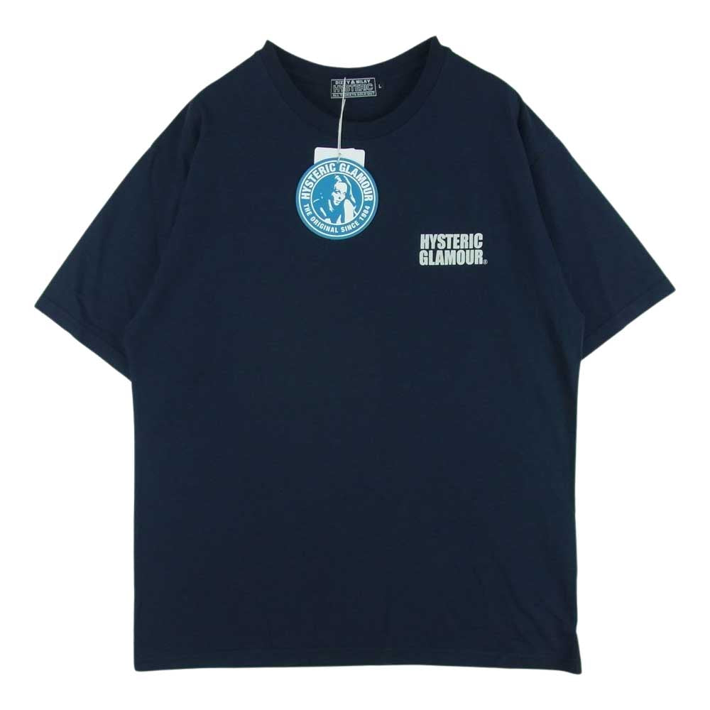 HYSTERIC GLAMOUR ヒステリックグラマー 23SS 02231CT44 SEE NO EVIL シー ノー イービル 半袖 Tシャツ ネイビー系 L【新古品】【未使用】【中古】