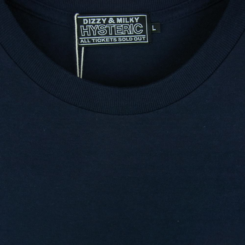 HYSTERIC GLAMOUR ヒステリックグラマー 23SS 02231CT44 SEE NO EVIL シー ノー イービル 半袖 Tシャツ ネイビー系 L【新古品】【未使用】【中古】