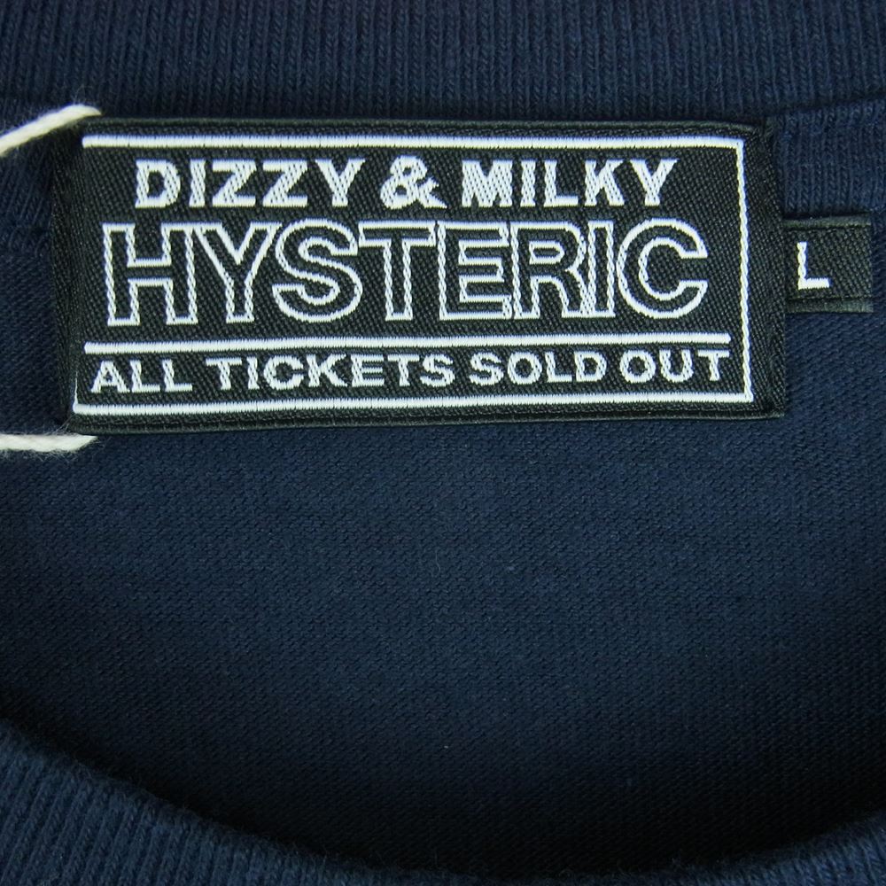 HYSTERIC GLAMOUR ヒステリックグラマー 23SS 02231CT44 SEE NO EVIL シー ノー イービル 半袖 Tシャツ ネイビー系 L【新古品】【未使用】【中古】