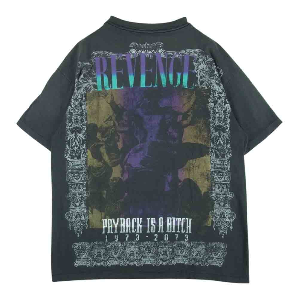 SAINT MICHAEL セントマイケル 23SS SM-S23-0000-085 ベルベルジン REVENGE リベンジ ヴィンテージ加工 半袖 Tシャツ グレー系 L【新古品】【未使用】【中古】