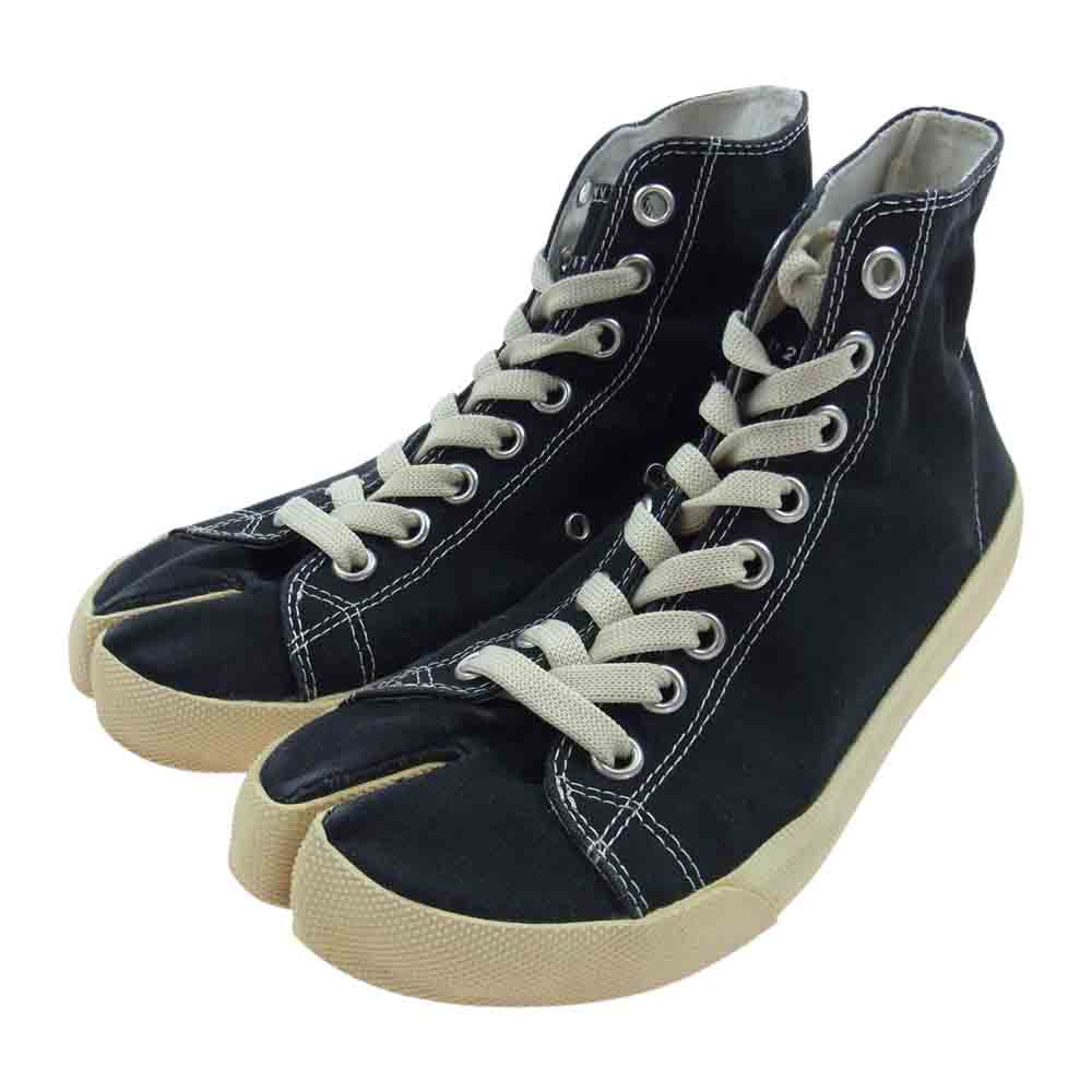 MAISON MARGIELA メゾンマルジェラ 22ライン TABI 足袋 タビ キャンバス ハイカットスニーカー ブラック系 38.5【中古】