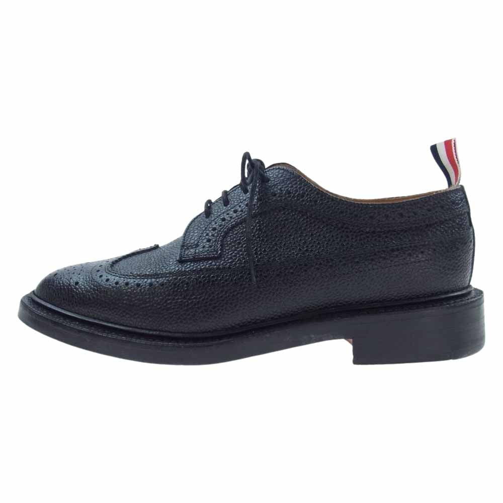 THOM BROWNE トムブラウン 純正シューツリー付属 英国製 グレインレザー ウイングチップ シューズ ブラック系  UK6 【中古】