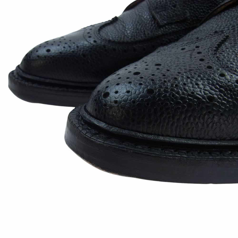 THOM BROWNE トムブラウン 純正シューツリー付属 英国製 グレインレザー ウイングチップ シューズ ブラック系  UK6 【中古】
