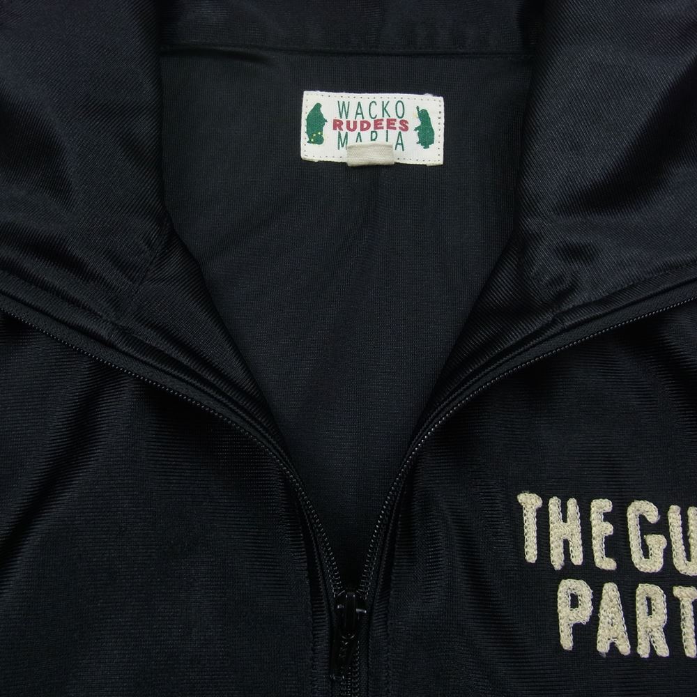 WACKO MARIA ワコマリア 刺繍 サテン トラックジャケット ジャージ ブラック系 S【中古】
