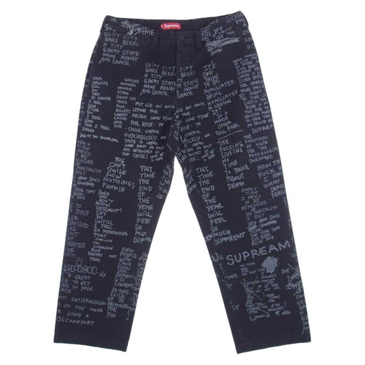 Supreme シュプリーム 23SS × Gonz Poems Chino Pant Black SIZE 34 ゴンズ ポウム チノー パンツ ブラック系 34【極上美品】【中古】