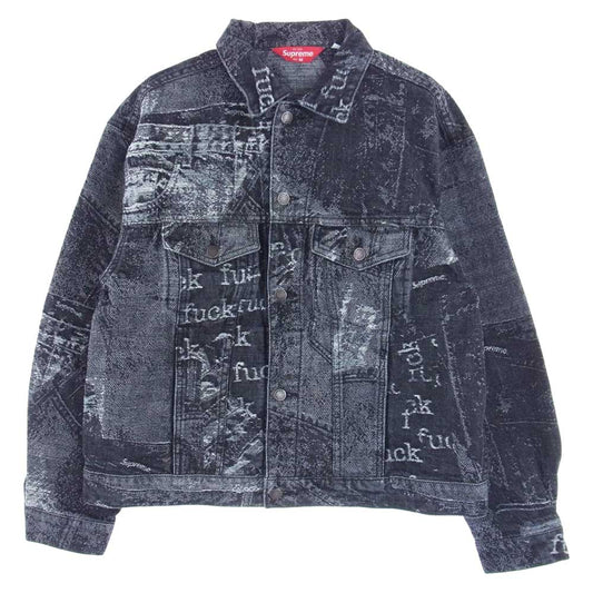 Supreme シュプリーム 23SS Archive Denim Jacquard Trucker Jacket Black Medium ジャガード トラッカー デニムジャケット  ブラック系 M【新古品】【未使用】【中古】
