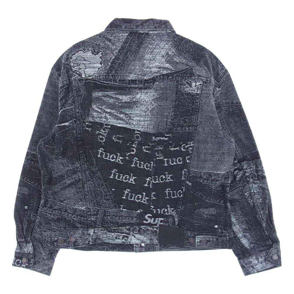 Supreme シュプリーム 23SS Archive Denim Jacquard Trucker Jacket Black Medium ジャガード トラッカー デニムジャケット  ブラック系 M【新古品】【未使用】【中古】