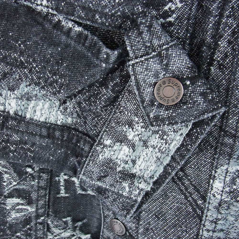 Supreme シュプリーム 23SS Archive Denim Jacquard Trucker Jacket Black Medium ジャガード トラッカー デニムジャケット  ブラック系 M【新古品】【未使用】【中古】