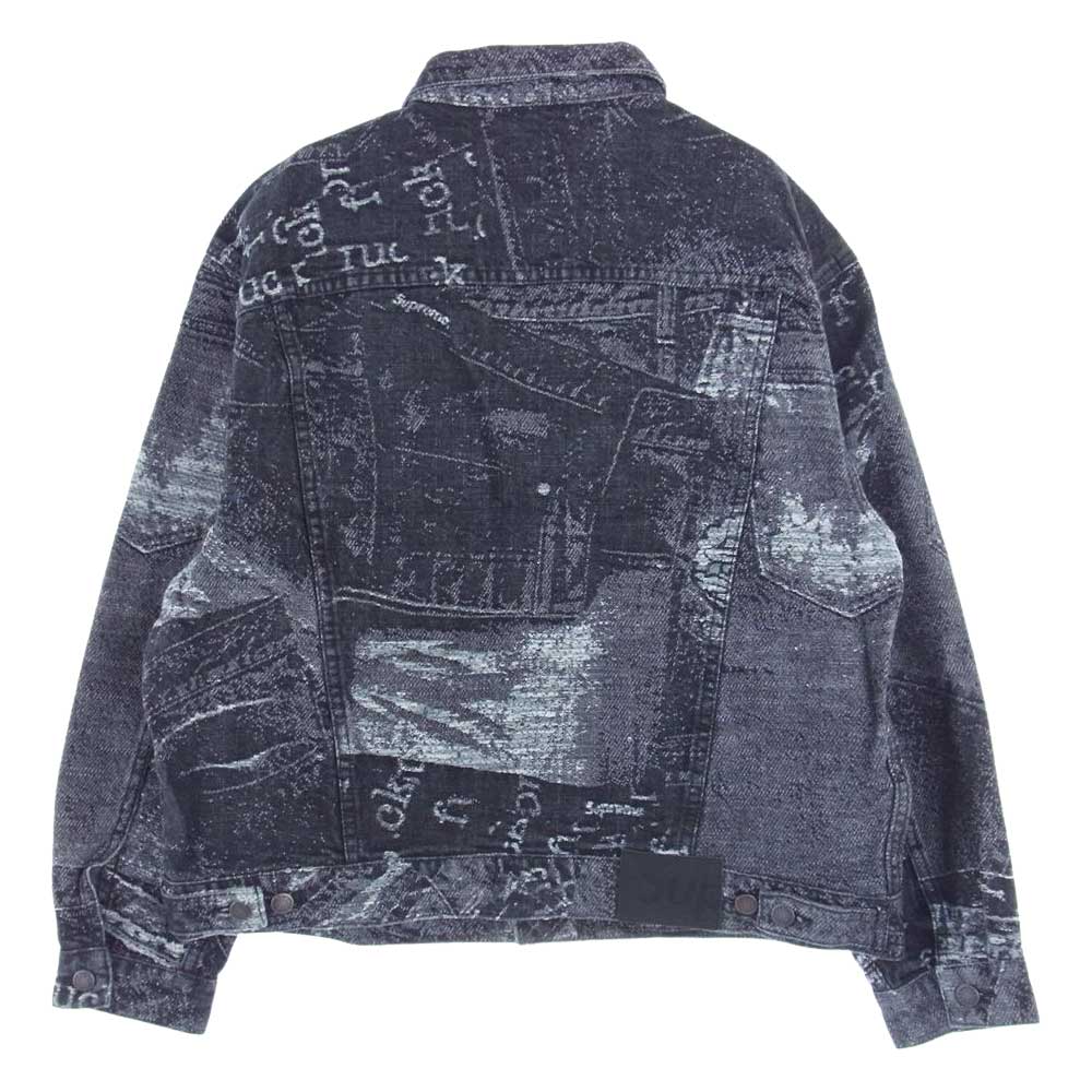 Supreme シュプリーム 23SS Archive Denim Jacquard Trucker Jacket Black Medium ジャガード トラッカー デニムジャケット ブラック系 M【新古品】【未使用】【中古】