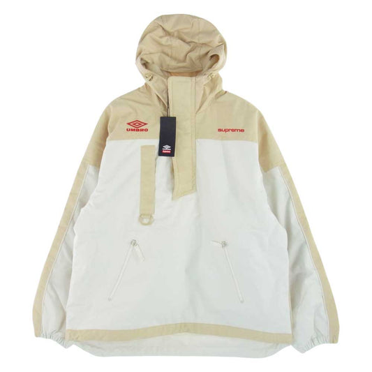 Supreme シュプリーム 23SS × Umbro Hooded Anorak アンブロ フーディー アノラック ナイロン ジャケット L オフホワイト系 USA:L【新古品】【未使用】【中古】