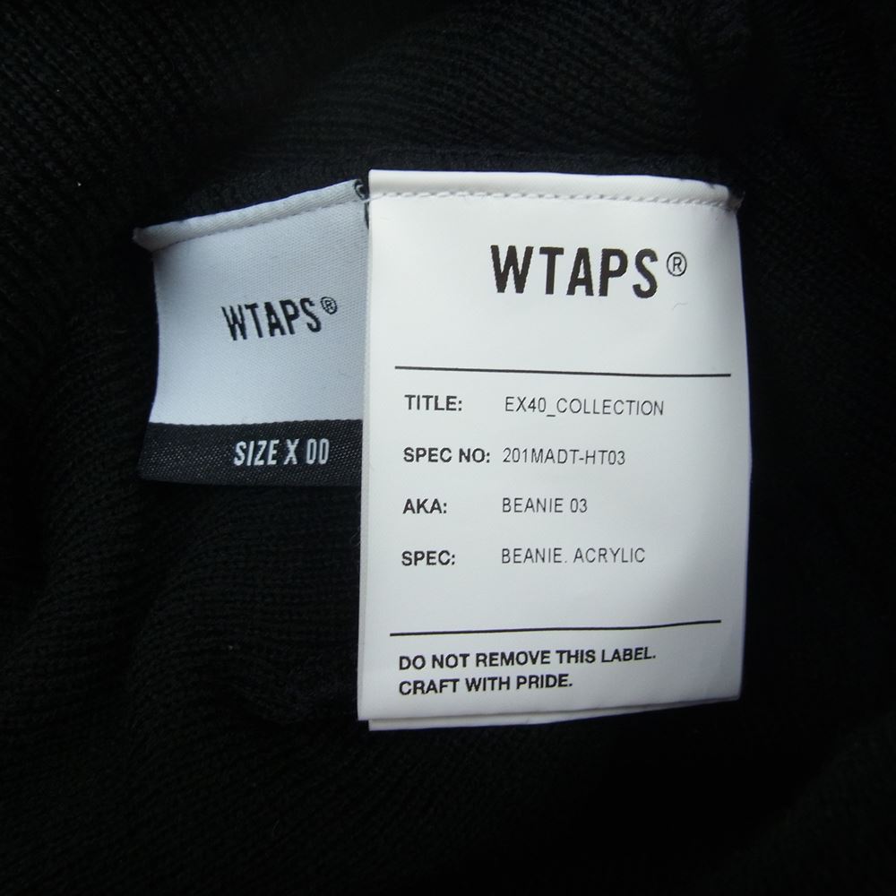 WTAPS ダブルタップス 20SS 201MADT-HT03 ビーニー BEANIE ニット帽 ワッペン ブラック系【美品】【中古】