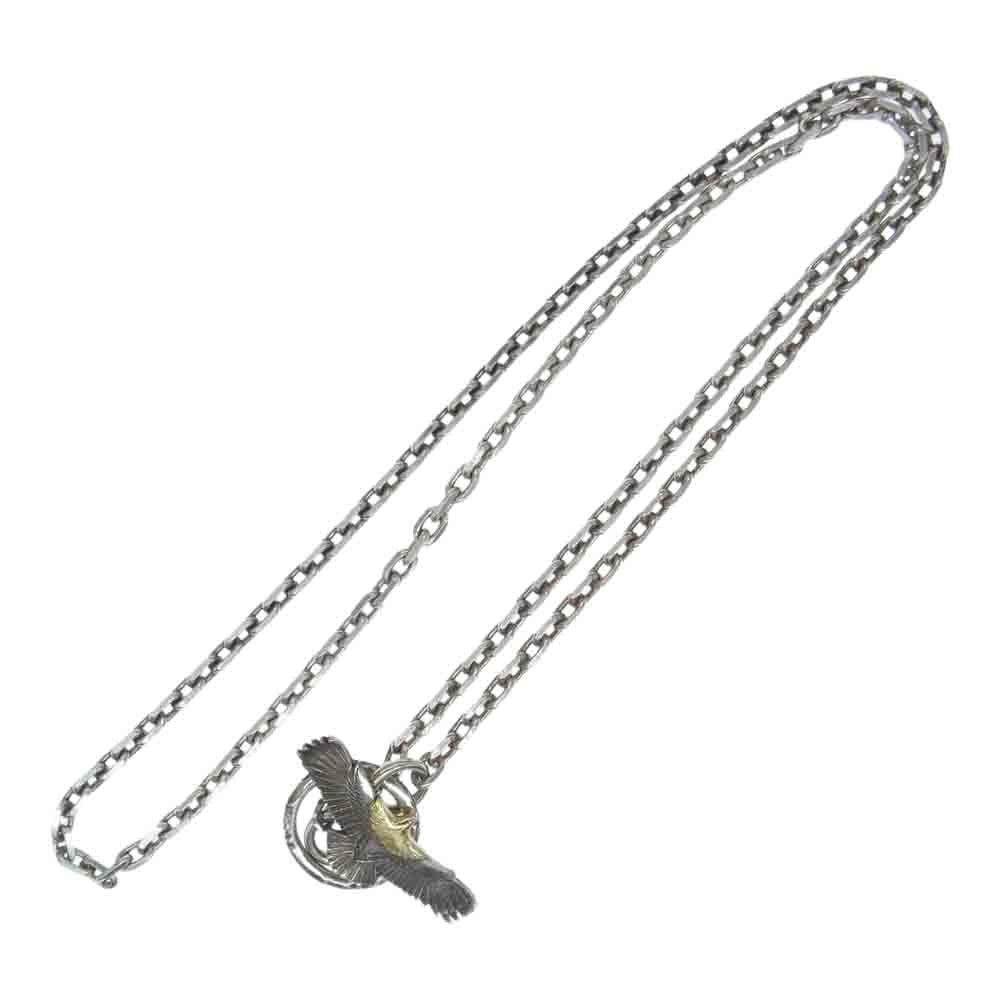 ワシミタロウ 鷲見太郎 ギャランティカード付属 K18 頭金イーグル ネックレス チェーン シルバー系【中古】
