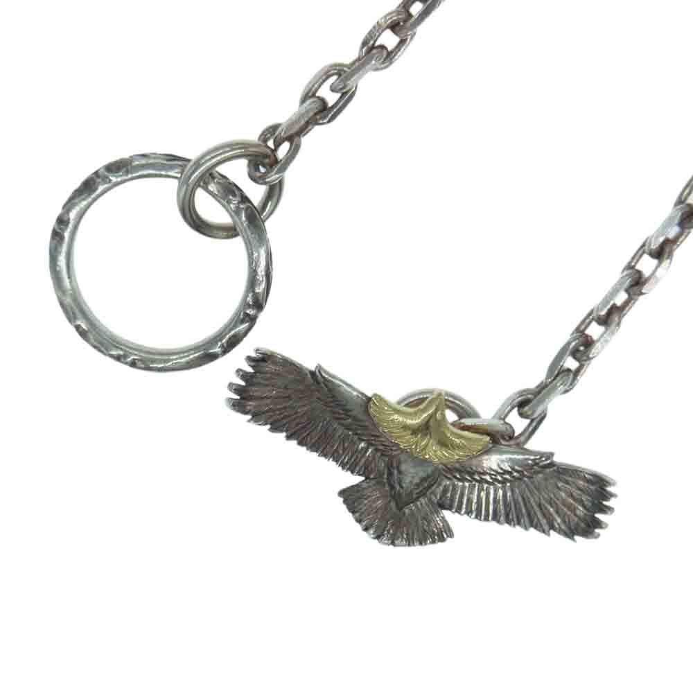 ワシミタロウ 鷲見太郎 ギャランティカード付属 K18 頭金イーグル ネックレス チェーン シルバー系【中古】