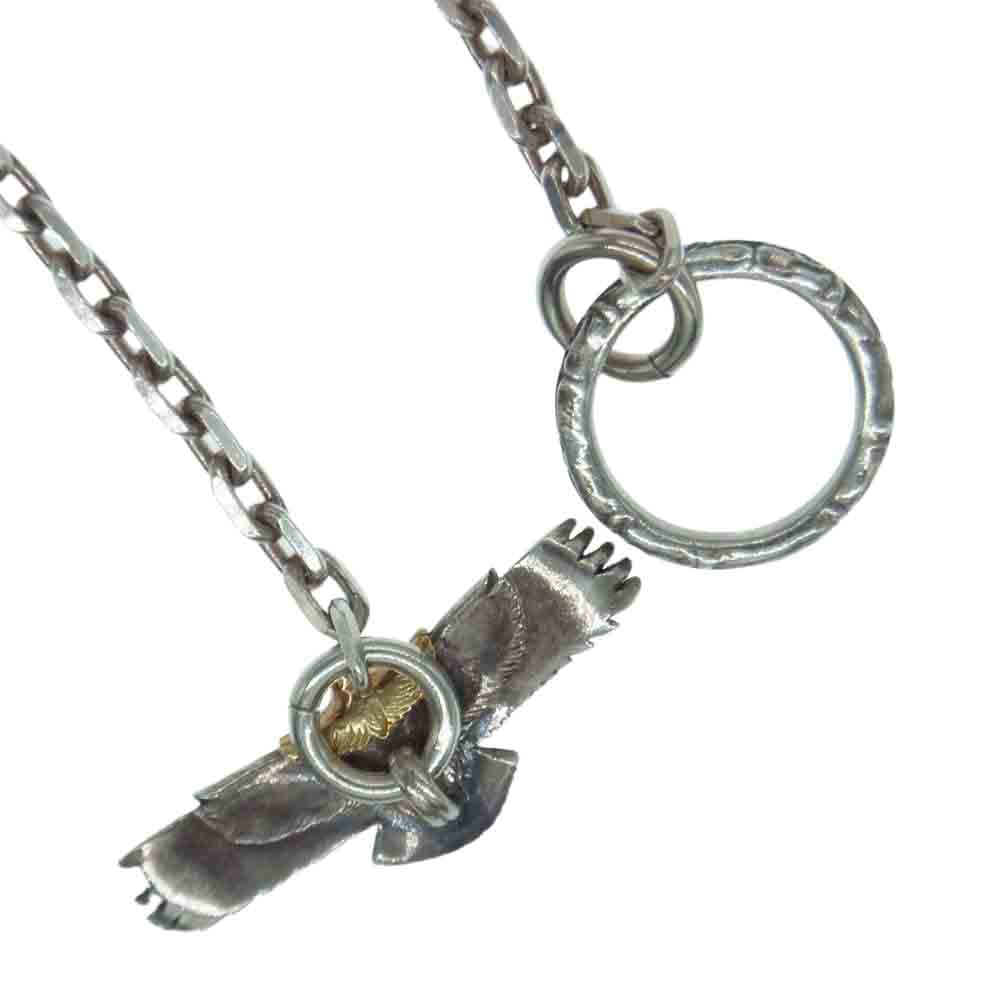 ワシミタロウ 鷲見太郎 ギャランティカード付属 K18 頭金イーグル ネックレス チェーン シルバー系【中古】