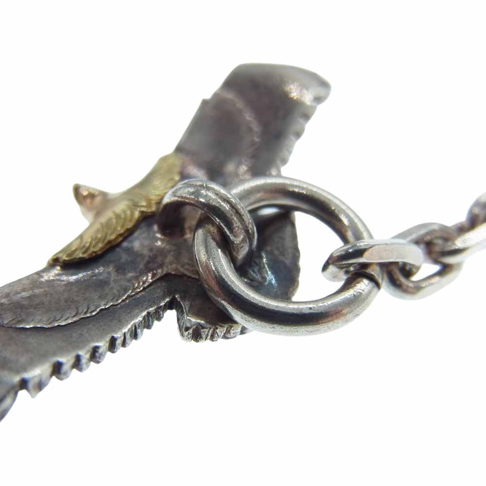 ワシミタロウ 鷲見太郎 ギャランティカード付属 K18 頭金イーグル ネックレス チェーン シルバー系【中古】