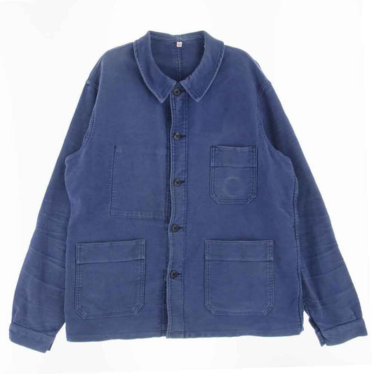 アドルフラフォン 50s 60s ヴィンテージ フレンチ ワーク モールスキン ジャケット ブルー系 50【中古】