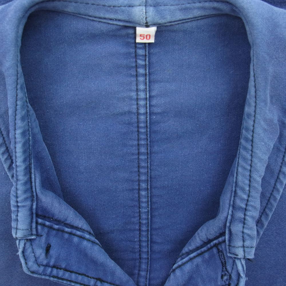 アドルフラフォン 50s 60s ヴィンテージ フレンチ ワーク モールスキン ジャケット ブルー系 50【中古】