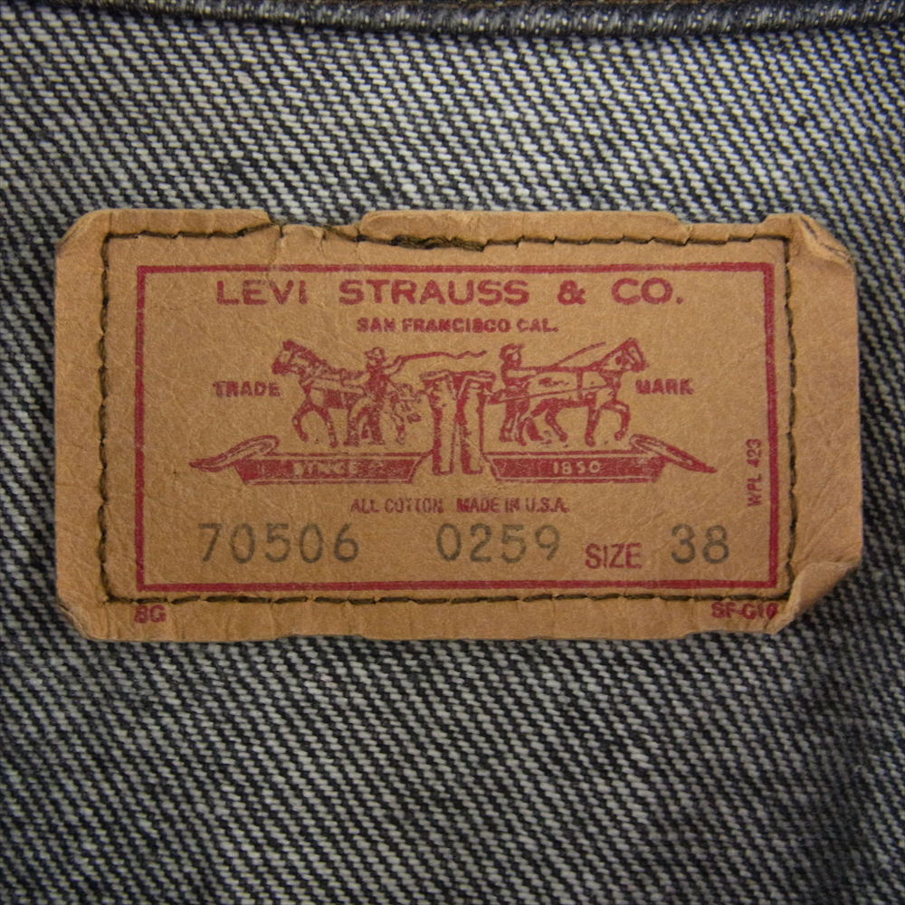 Levi's リーバイス 70506-0259 80s 先染め ブラック USA製 ヴィンテージ 38【中古】