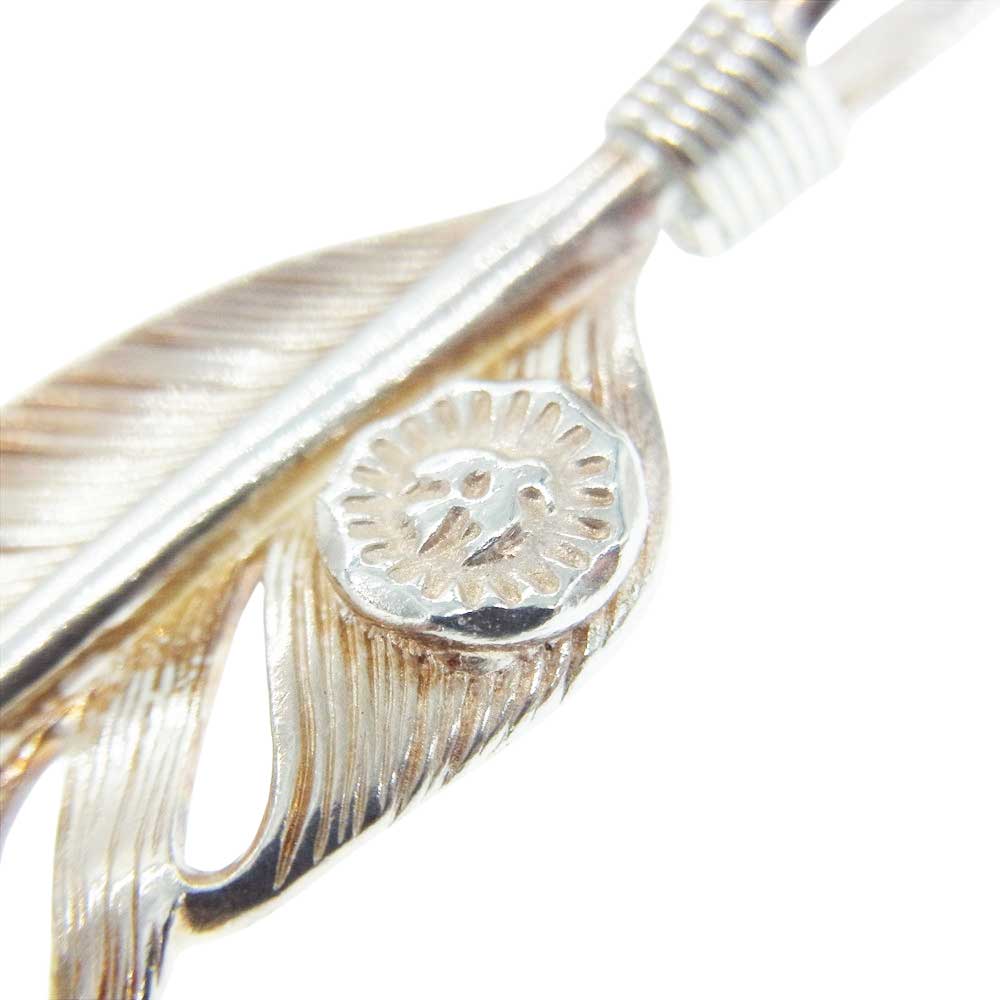 WINGROCK ウィングロック 先金 K18 特大 フェザー ネックレス ペンダントトップ シルバー系 ゴールド系【中古】
