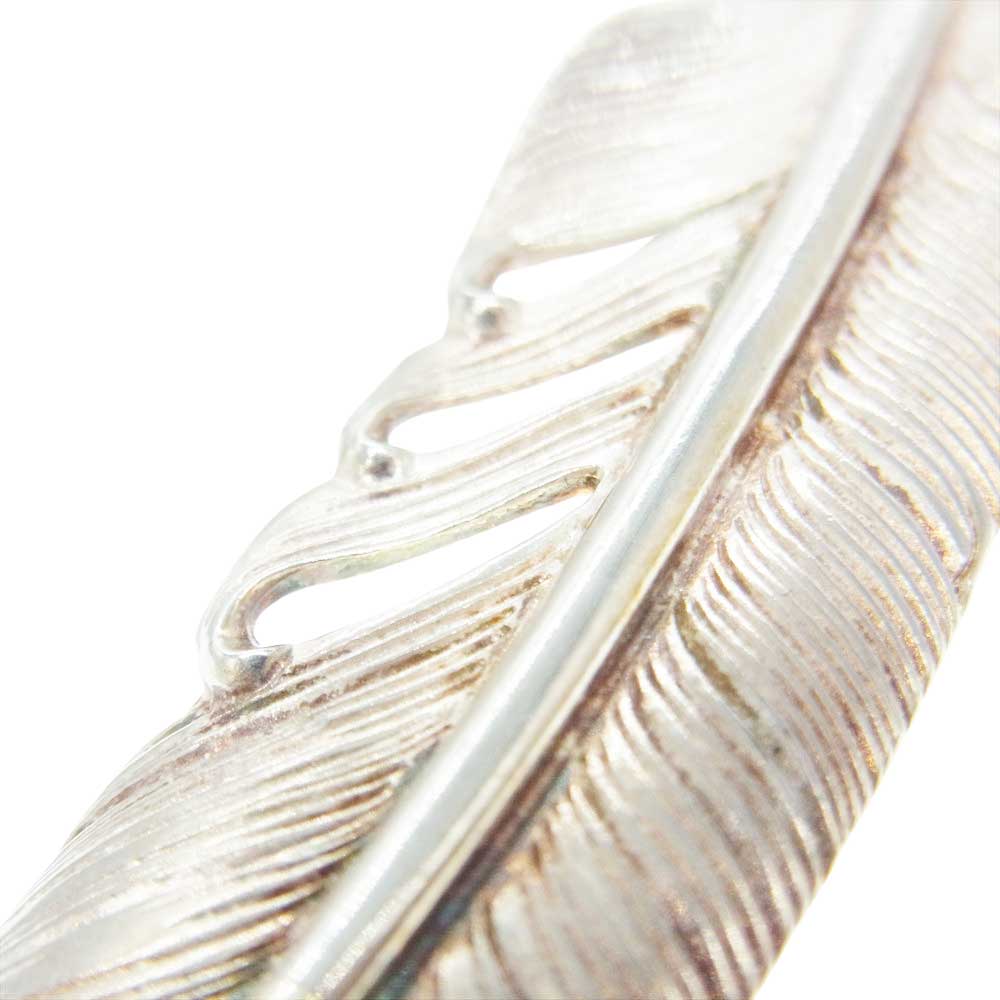 WINGROCK ウィングロック 先金 K18 特大 フェザー ネックレス ペンダントトップ シルバー系 ゴールド系【中古】