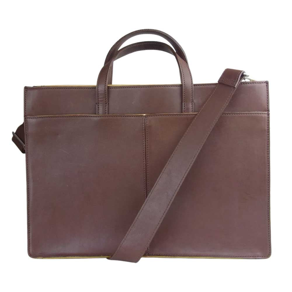 トライオン レザー ハンドバッグ ビジネス ブラウン系【中古】