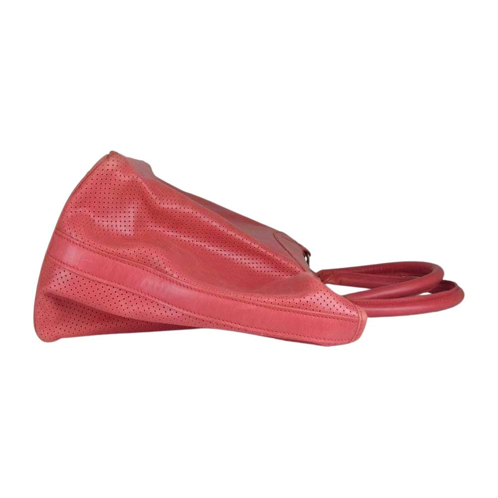 タスティング  パンチングレザー ハンドバッグ レッド系【中古】